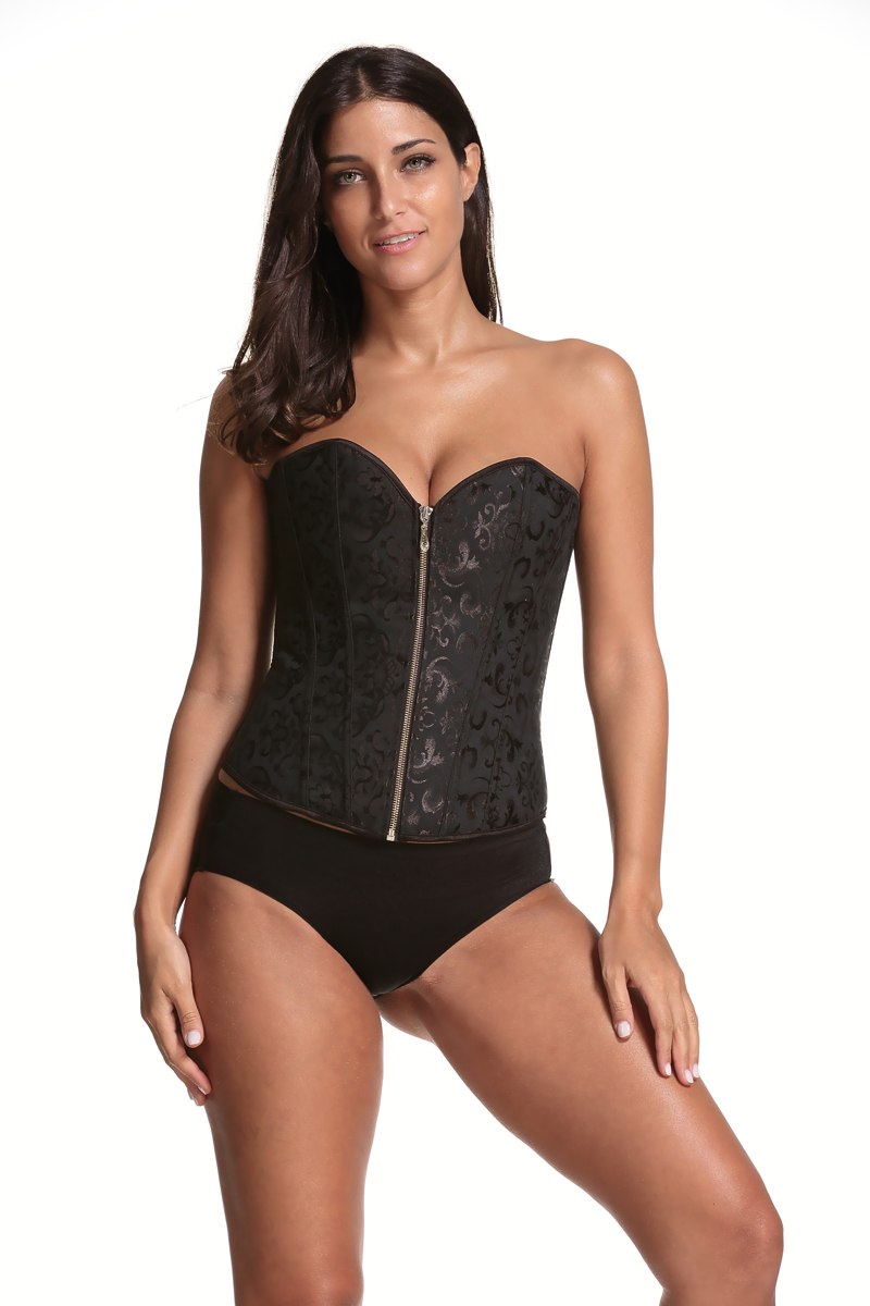 F3239-2 Fashion Womens Brocade Underbust Boned Corset Waist Trainer Shaper
